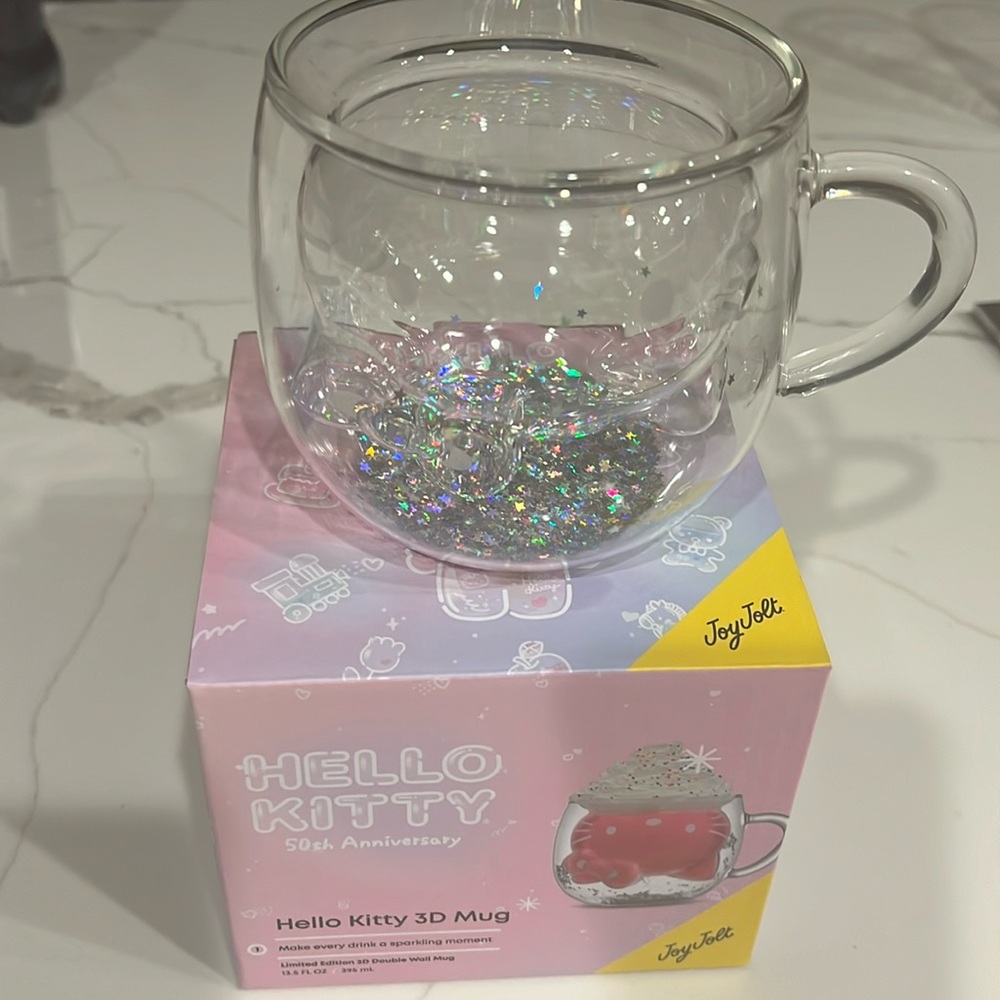 Hello Kitty 50th Anniversary 3D glass mug